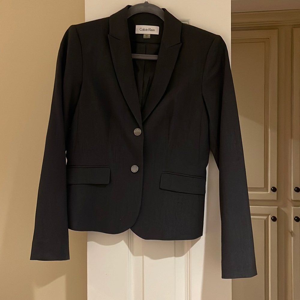 Calvin Klein suit blazer dark grey size 2